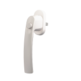 Fenstergriff mit Druckknopf in Weiss RAL 9016 Stiftlänge 35 mm